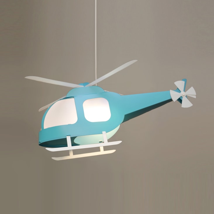 Lustre hélicoptère enfant en bois