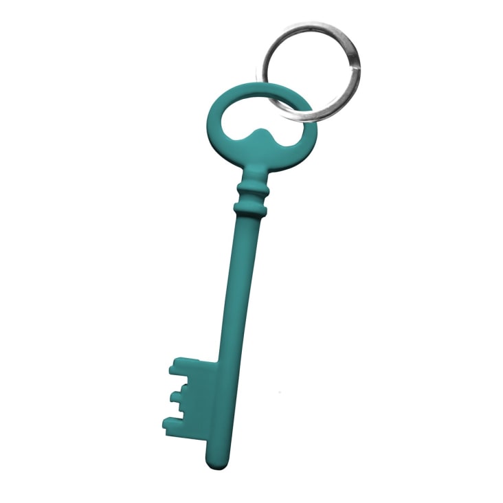 Porte clefs en acier bleu turquoise-OLDKY