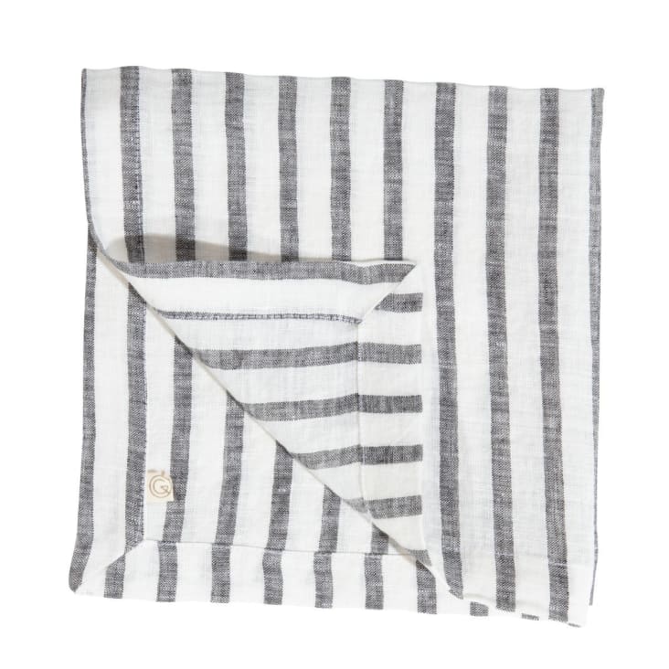 Serviettes en papier rayures noir et blanc