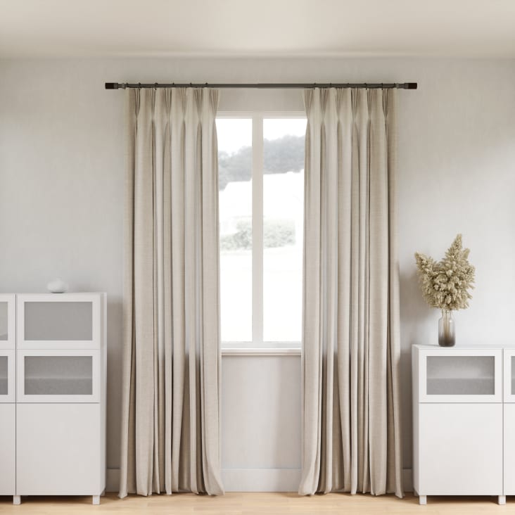 Tringle à Rideau Deconovo 168-305 Cm - Tête Boule - Support Inclus - Gris Titane - Pour Salon/Chambre