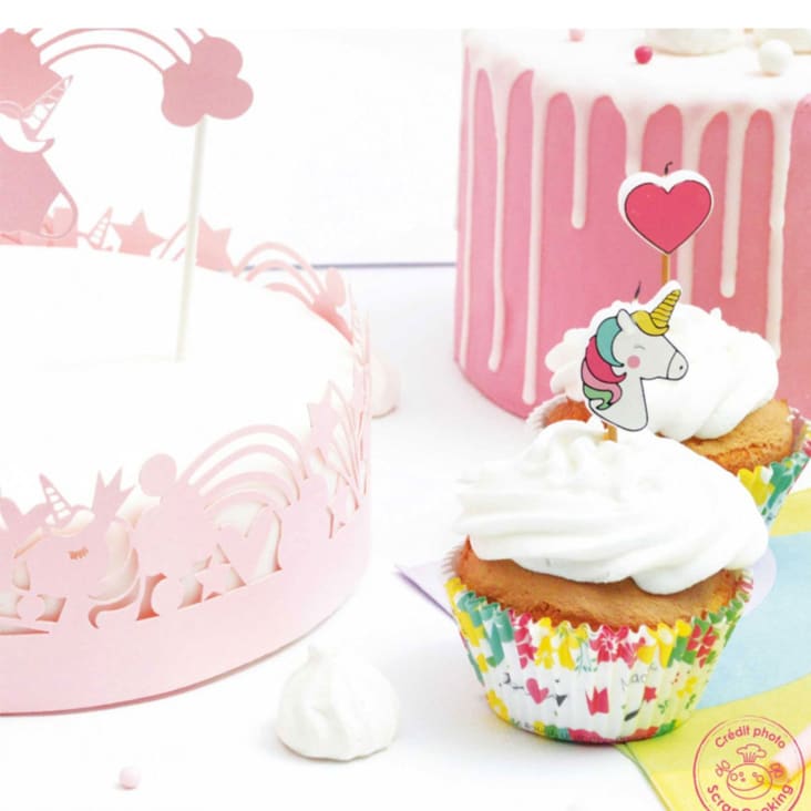 24 scatole e 24 decorazioni torte unicorno CAKE