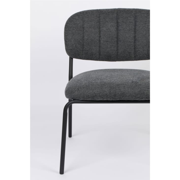 2 chaises lounge pieds noirs gris foncé-Jolien cropped-7