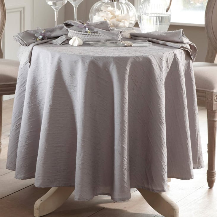 Nappe carrée gris 150x150 en polyester-Fontana