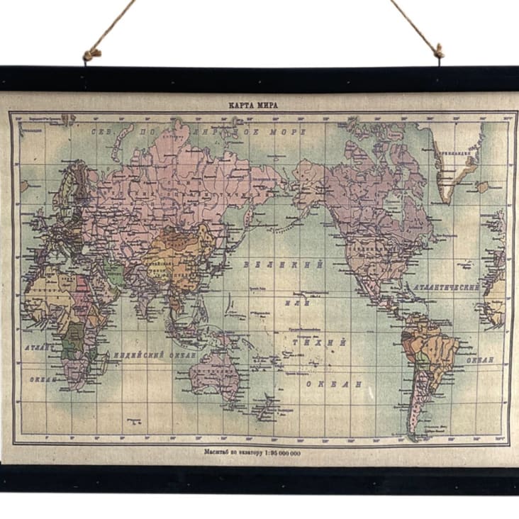 Toile Carte du Monde Vintage Classique