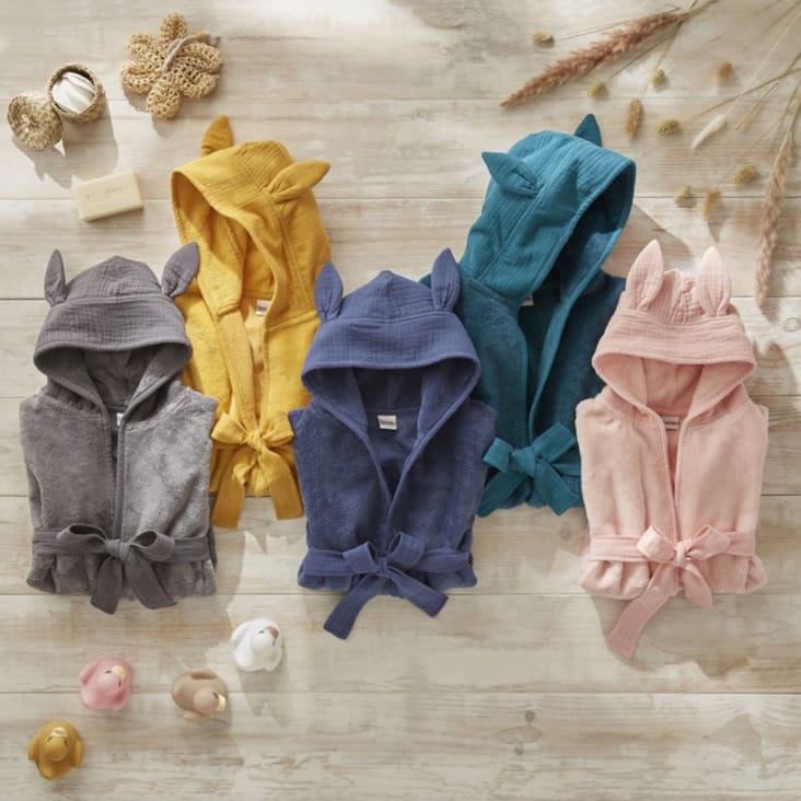 Peignoir bebe et enfant a capuche en bambou Maisons du Monde