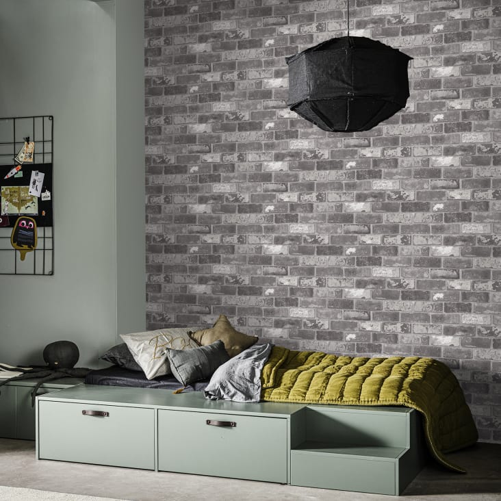 Papier peint intissé mur briques loft gris 1005x52cm-LOFT cropped-3