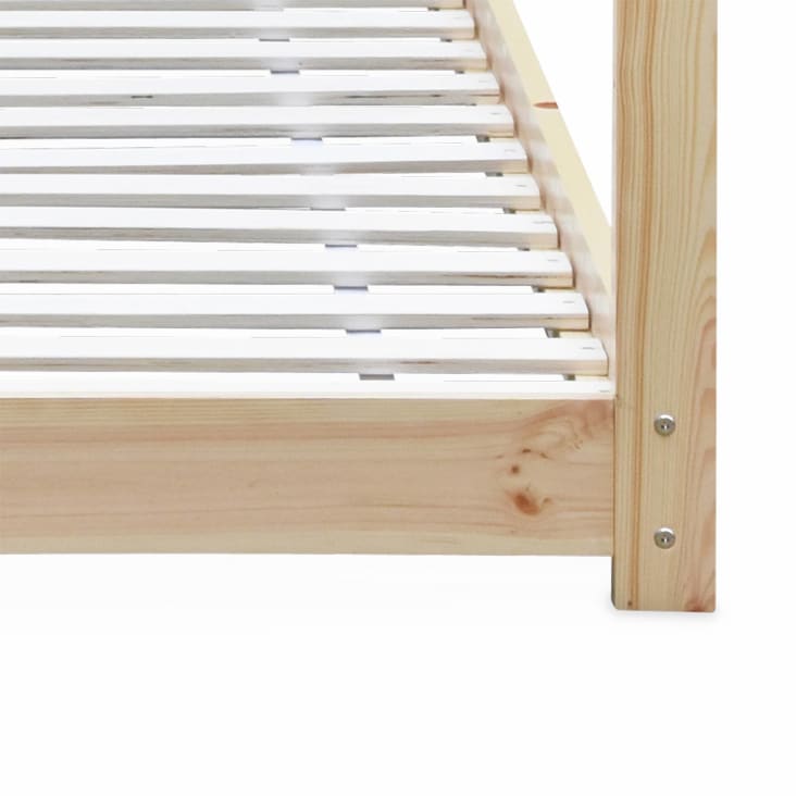 Lit évolutif bébé Lit d'enfant 140 x 200, fond en bois Cadre de lit avec  barrière et porte, Blanc - Cdiscount Maison