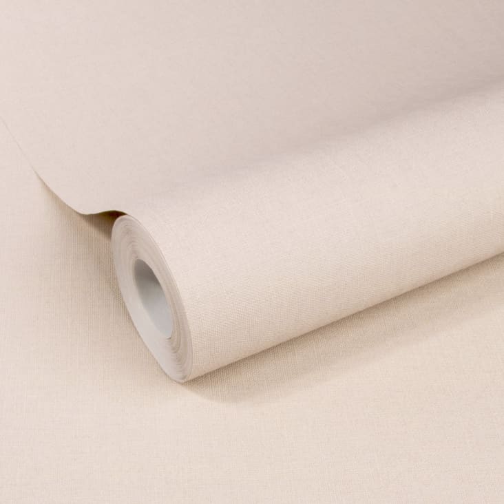 Papier peint intissé uni basique textile beige 1005x52cm cropped-2