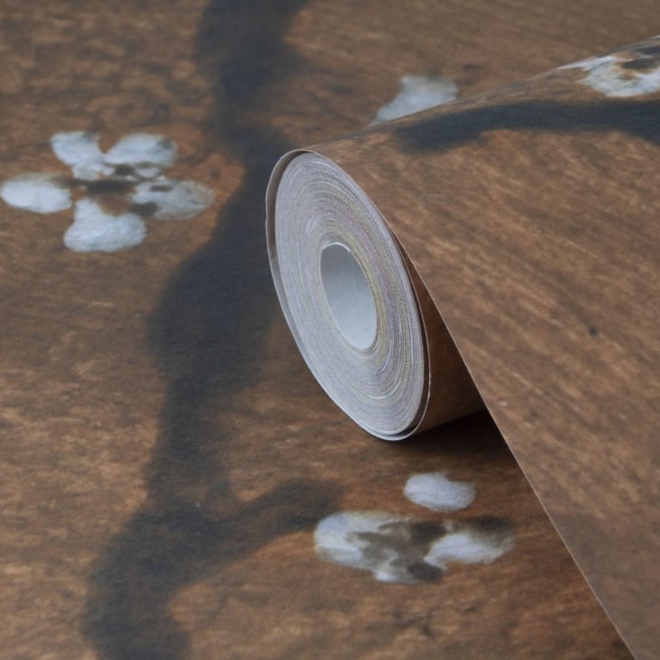 Papier peint panoramique intissé cerisiers Japonais cuivre 300x280cm cropped-5
