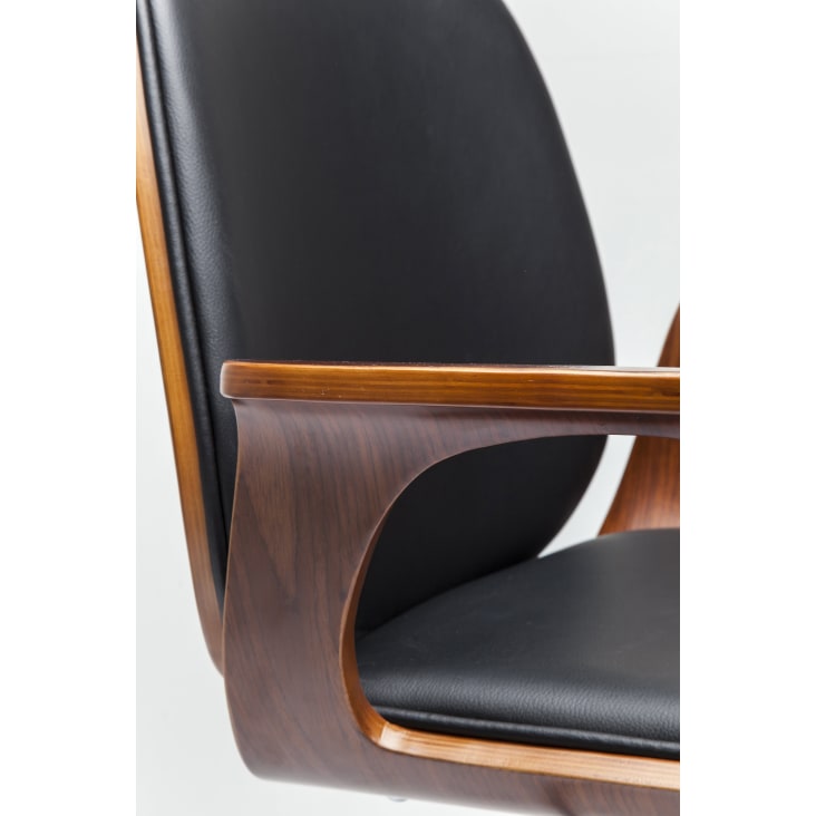 Chaise de bureau sans roulettes pivotante style vintage hauteur réglable en  tissu/textile gris pied en métal 04_0001868