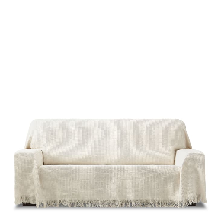 Plaid algodón Multiusos Sofá 150x250 Blanco Crudo