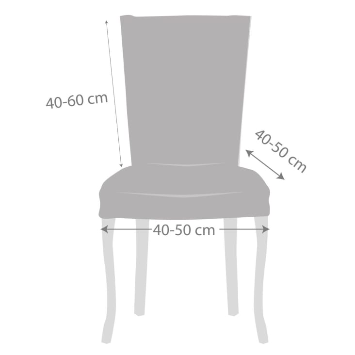 Pack 2 housses de chaise avec dossier extensible Bordeaux 40 - 50 cm-EYSA cropped-4
