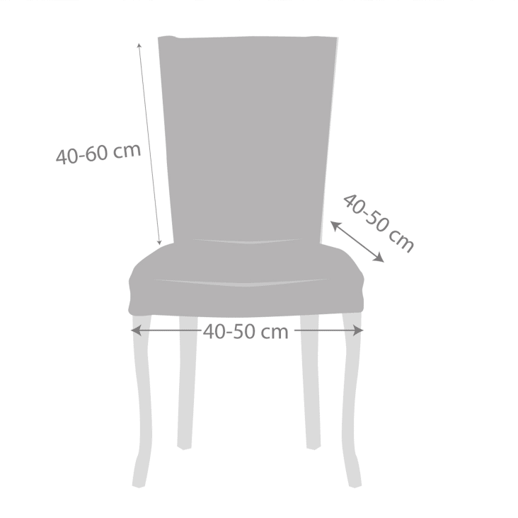 Pack 2 housses de chaise avec dossier extensible Bordeaux 40 - 50 cm-EYSA cropped-5