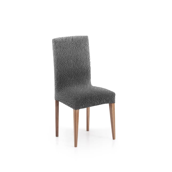 Pack 2 housses de chaise avec dossier extensible gris foncé 40 - 50 cm-EYSA