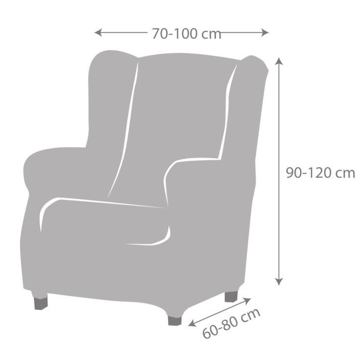 Funda de sillón orejero elástica burdeos 70 - 100 cm-EYSA cropped-4