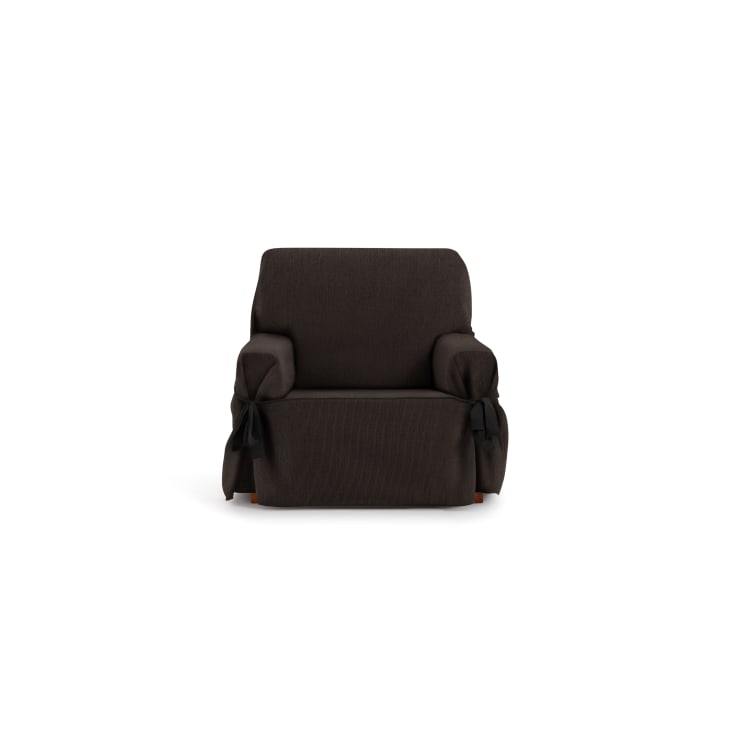 Housse de fauteuil avec des rubans marron 80 - 120 cm-EYSA
