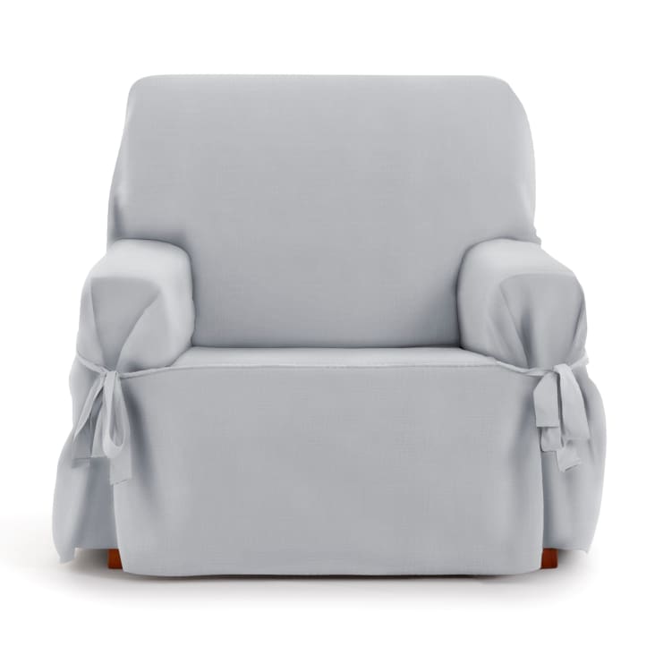 Funda de sillón con lazos gris claro 80 - 120 cm-EYSA