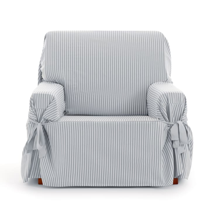 Housse de fauteuil avec des rubans gris clair 80 - 120 cm-EYSA