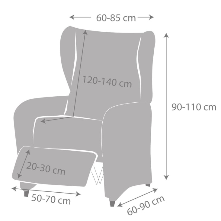Housse de fauteuil relax extensible beige 60 - 85 cm-EYSA cropped-4