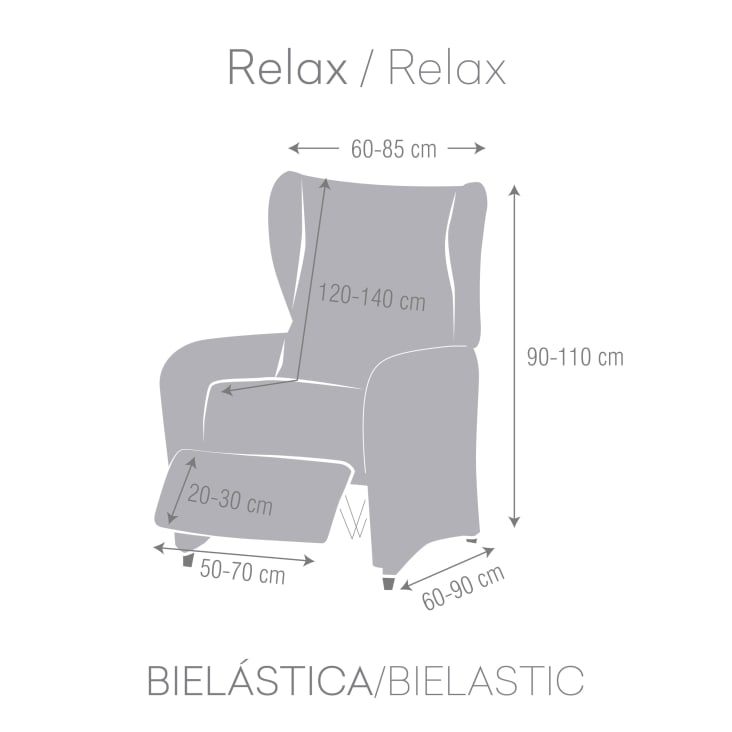 Copripoltrona relax elastico bordeaux 60 - 110 cm EYSA