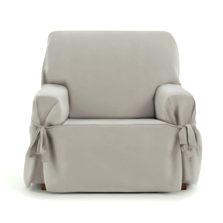 Housse de fauteuil avec des rubans taupe 80 - 120 cm-EYSA