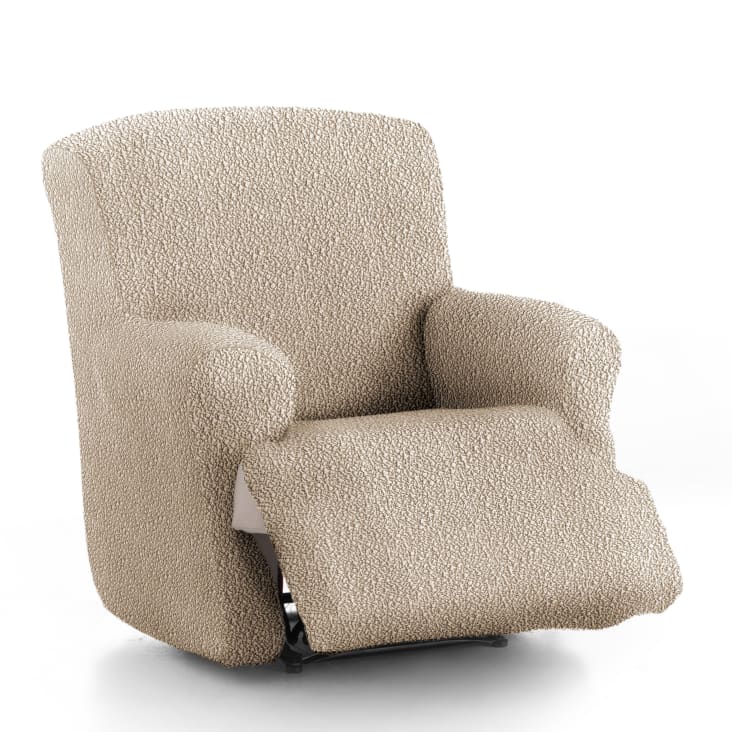 Funda de sillón relax elástica adaptable beige 70 - 110 cm RUSTICA
