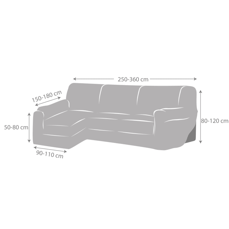 Housse de canapé en L gauche b/c taupe 250 - 360 cm-EYSA cropped-4