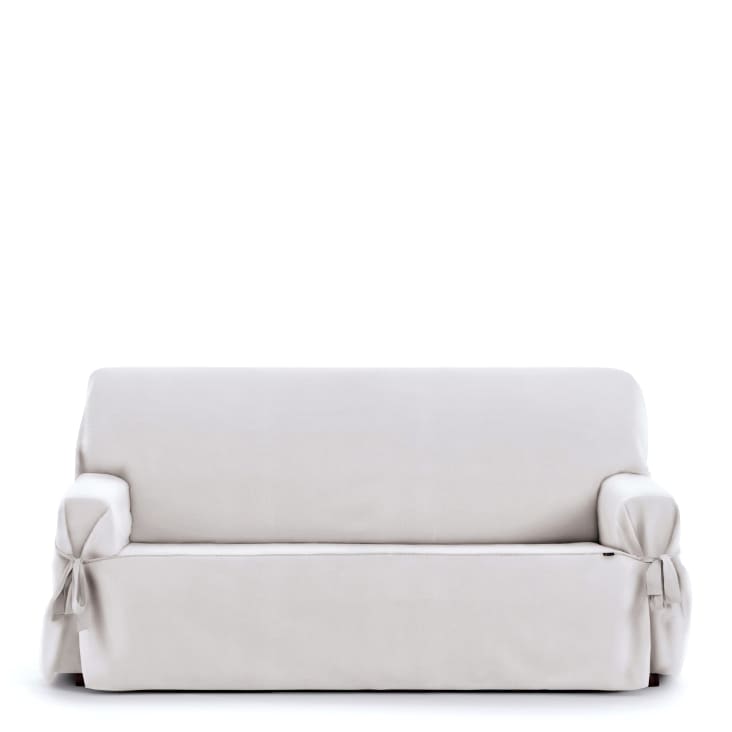 Funda de sofá 2 plazas con lazos blanco 140 - 180 cm EYSA