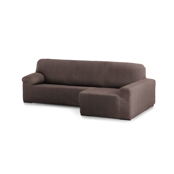 Copridivano per divano ad angolo destro marrone 250 - 360 cm EYSA
