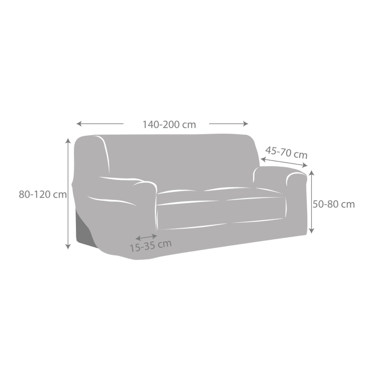 Funda de sofá 2 plazas elástica gris claro 140 - 200 cm-EYSA cropped-4