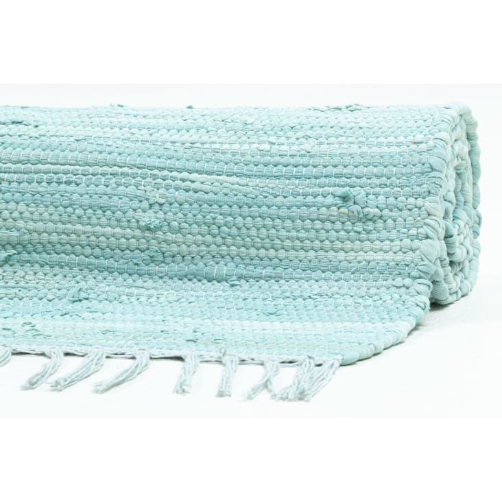 Tapis réversible en coton - tissé à la main - Bleu Claire 120x180-HAPPY COTTON cropped-2