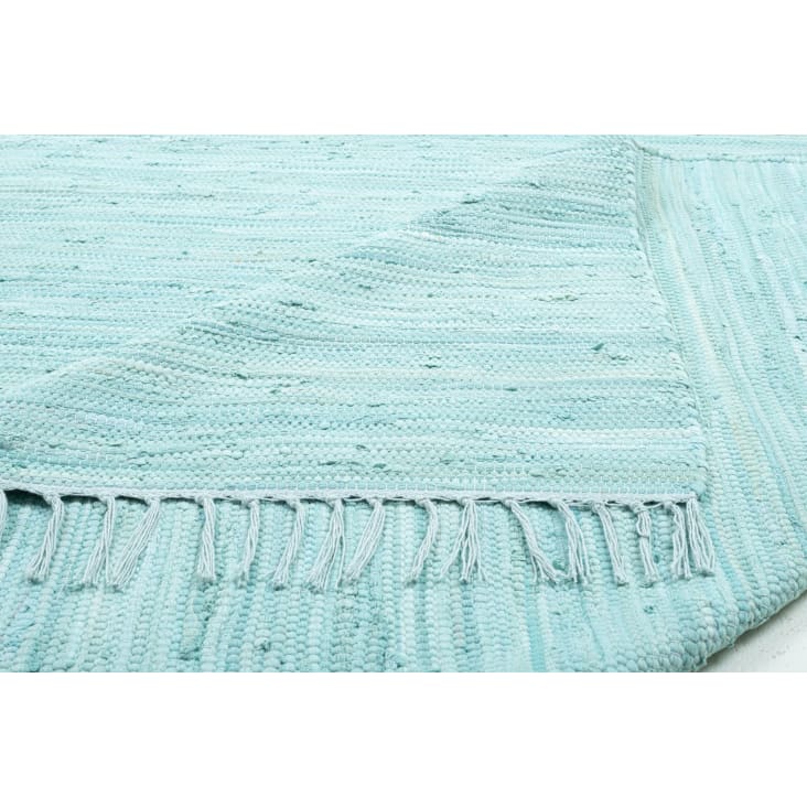 Tapis réversible en coton - tissé à la main - Bleu Claire 120x180-HAPPY COTTON cropped-6