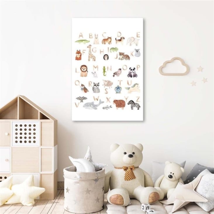 Tableau alphabet avec des animaux 40 x 50 cm-Kids cropped-2