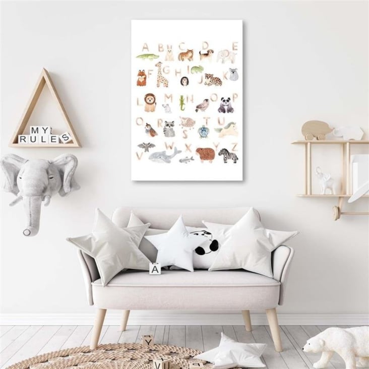 Tableau alphabet avec des animaux 40 x 50 cm-Kids cropped-3