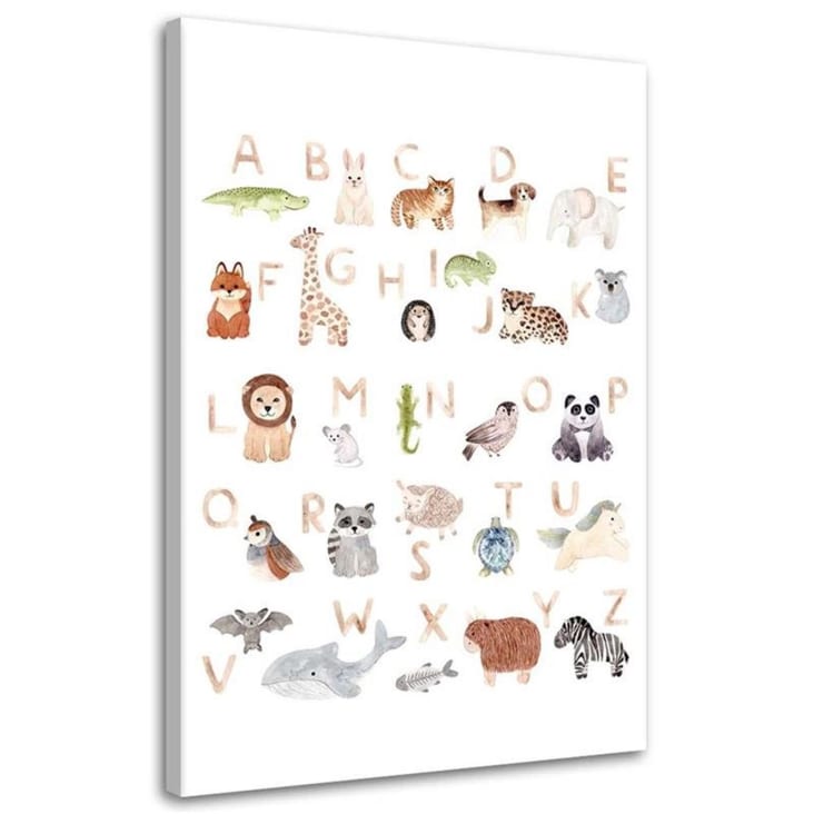 Tableau alphabet avec des animaux 40 x 50 cm-Kids cropped-4