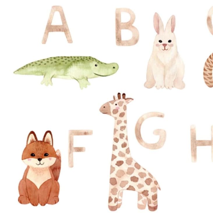 Tableau alphabet avec des animaux 40 x 50 cm-Kids cropped-5