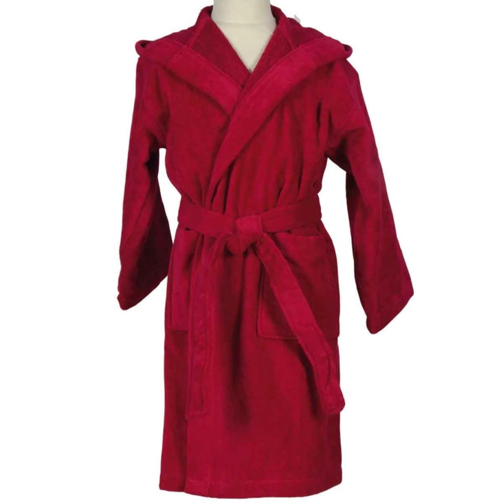Peignoir enfant velours capuche poudre 02 ans Constantin