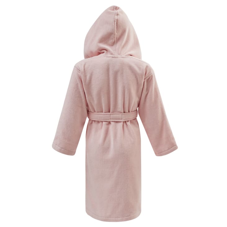 Peignoir enfant velours a capuche poudre 08 10 ans