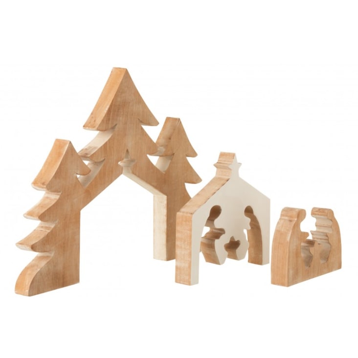 Noel en bois : décoration bois découpé Crèche de Noel puzzle en bois à  peindre, 10 pièces fait main en érable massif
