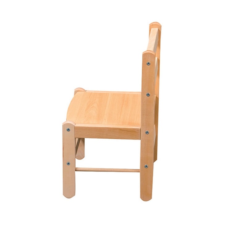 Chaise pour enfant, avec dossier, bois naturel et verni bleu, 59 x 29 – roba