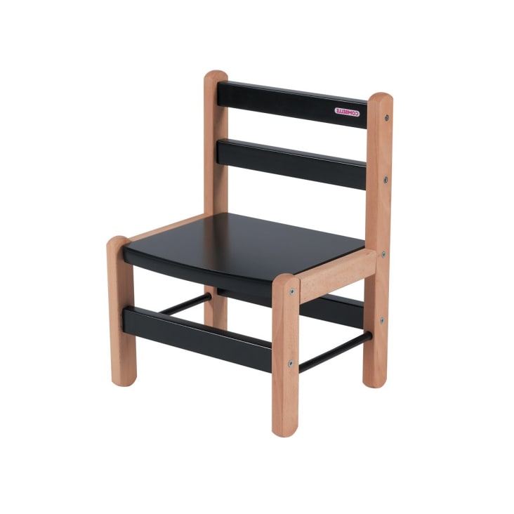 Chaise enfant en bois bicolore noir (Combelle) - Image 2