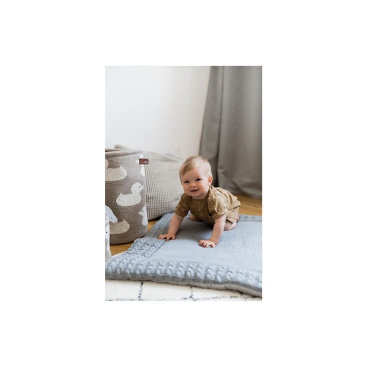 Tapis de parc pour bébé tapis de jeu en coton gris