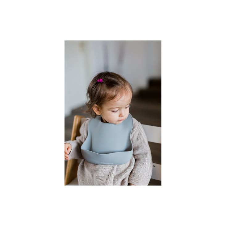 Bavoir bébé en silicone écologique - confettis gris - Kindsgut
