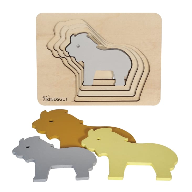Puzzle animaux lion en bois