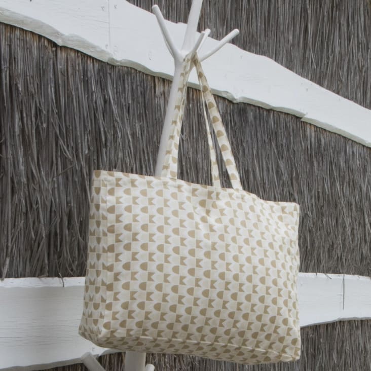Sac de plage coton 40x56x16 sable Skandi Maisons du Monde