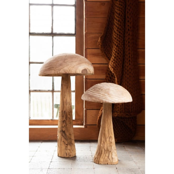 Statue champignon déco automne - Déco Jardin champignons 20 cm