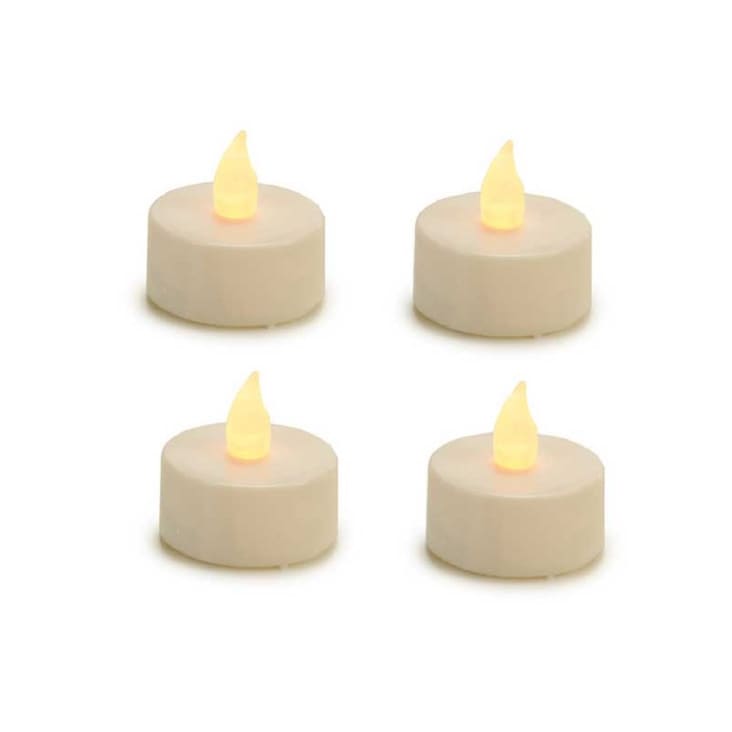 Set de 4 bougies chauffe-plat artificielles sans flamme à LED - paillettes  d'or ( Ensemble de 4 ) > Mariage Déco Belle Nuance