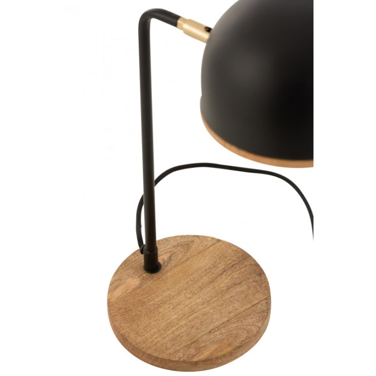 Lampe de bureau métal noir bois naturel H48cm-EVY cropped-4