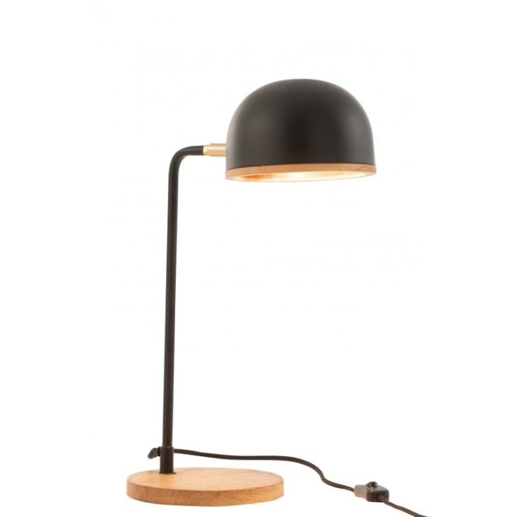Lampe de bureau métal noir bois naturel H48cm-EVY cropped-8