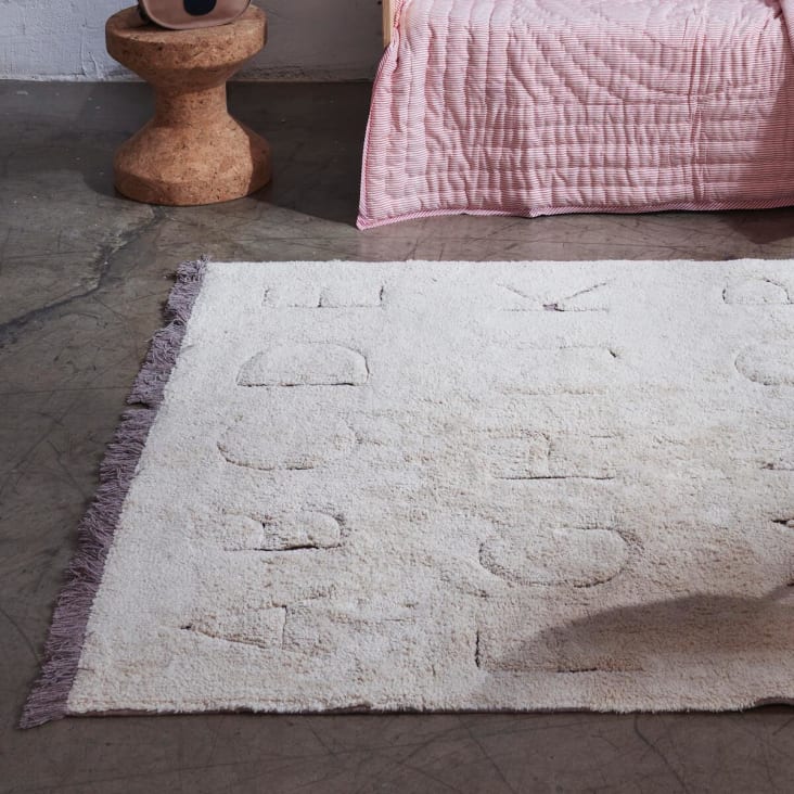 Tapis rond lavable ABC : 100% coton et fait main Tapis rond lavable ABC : 100% coton et fait main